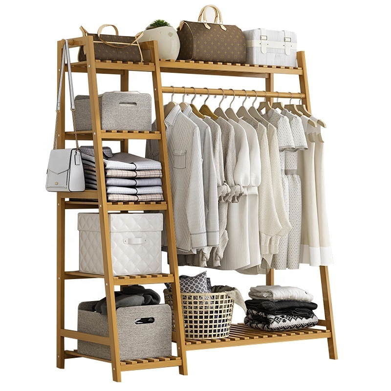 L-110CM Bhot sale Bamboo 4 Tier cheap retail retail clothing rack boutique clothing racks