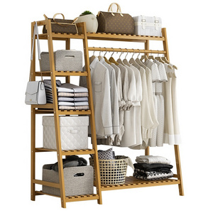 L-110CM Bhot sale Bamboo 4 Tier cheap retail retail clothing rack boutique clothing racks