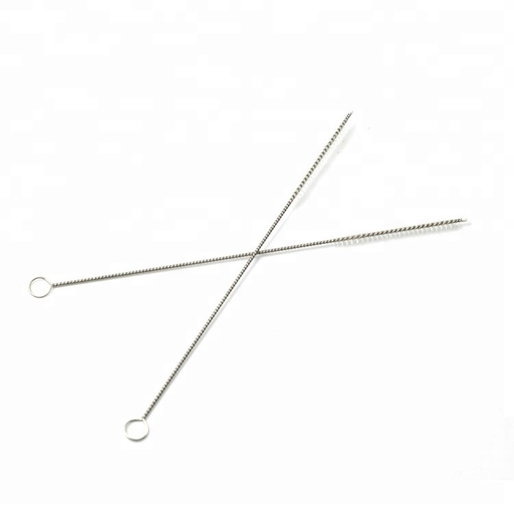 Stainless steel wire nylon straw cleaning brush in diameter 7mm good for regular size straws customized length available