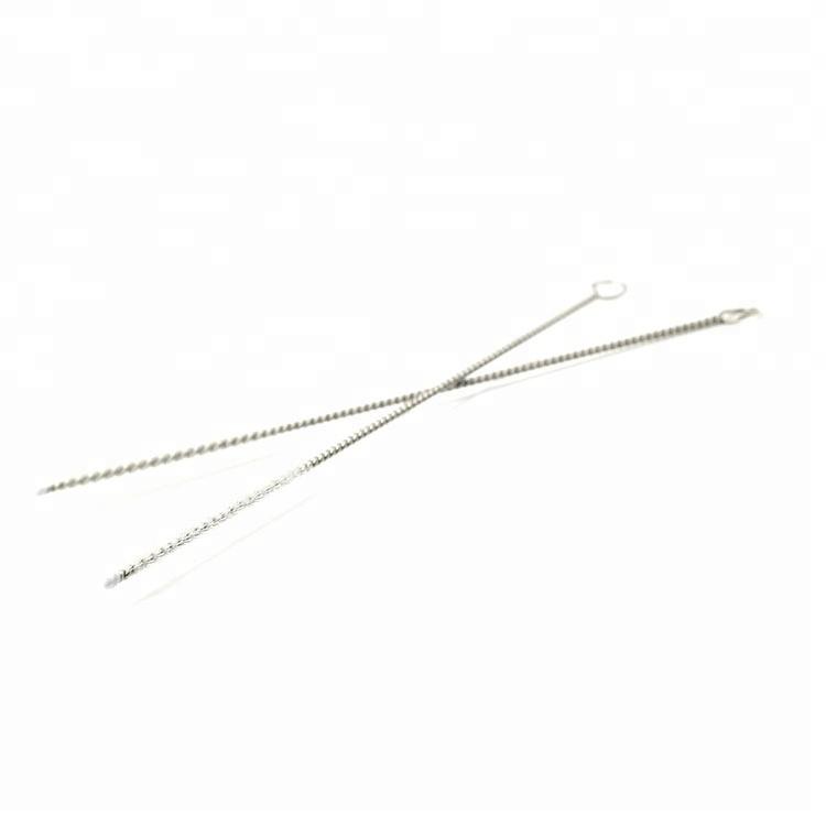 Stainless steel wire nylon straw cleaning brush in diameter 7mm good for regular size straws customized length available