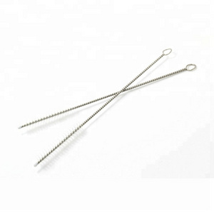 Stainless steel wire nylon straw cleaning brush in diameter 7mm good for regular size straws customized length available