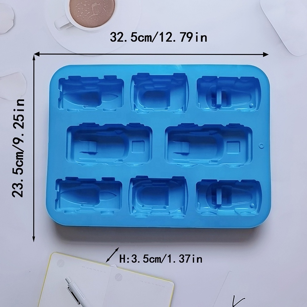 8 Holes Car Shape 3D Silicone Cake Mold Handmade Pastry Jelly Egg Tart Bread Mold Baking Mold Cake Decoration Tools