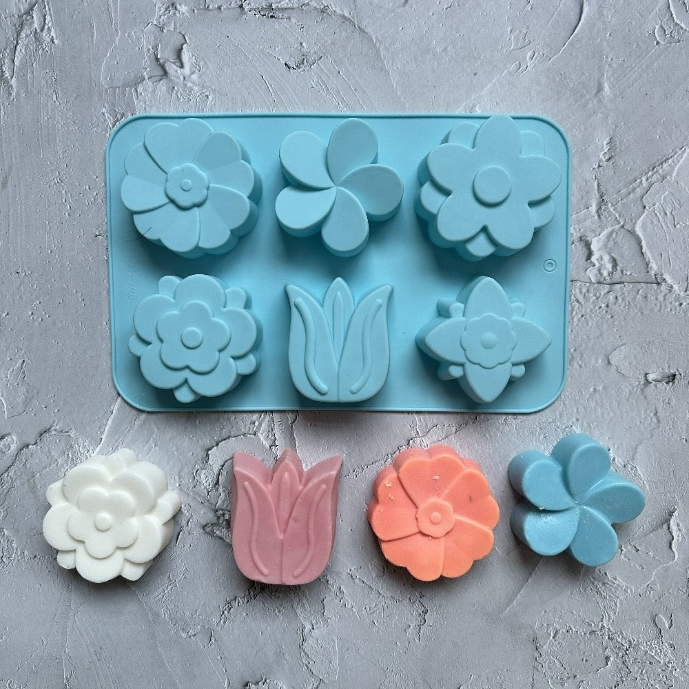 Tulip flowers Shaped Silicone Soap Molds Candles Making Form DIY Crafts Supplies Cake Chocolate Decorating Baking Tools