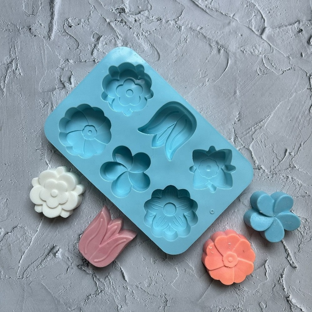 Tulip flowers Shaped Silicone Soap Molds Candles Making Form DIY Crafts Supplies Cake Chocolate Decorating Baking Tools