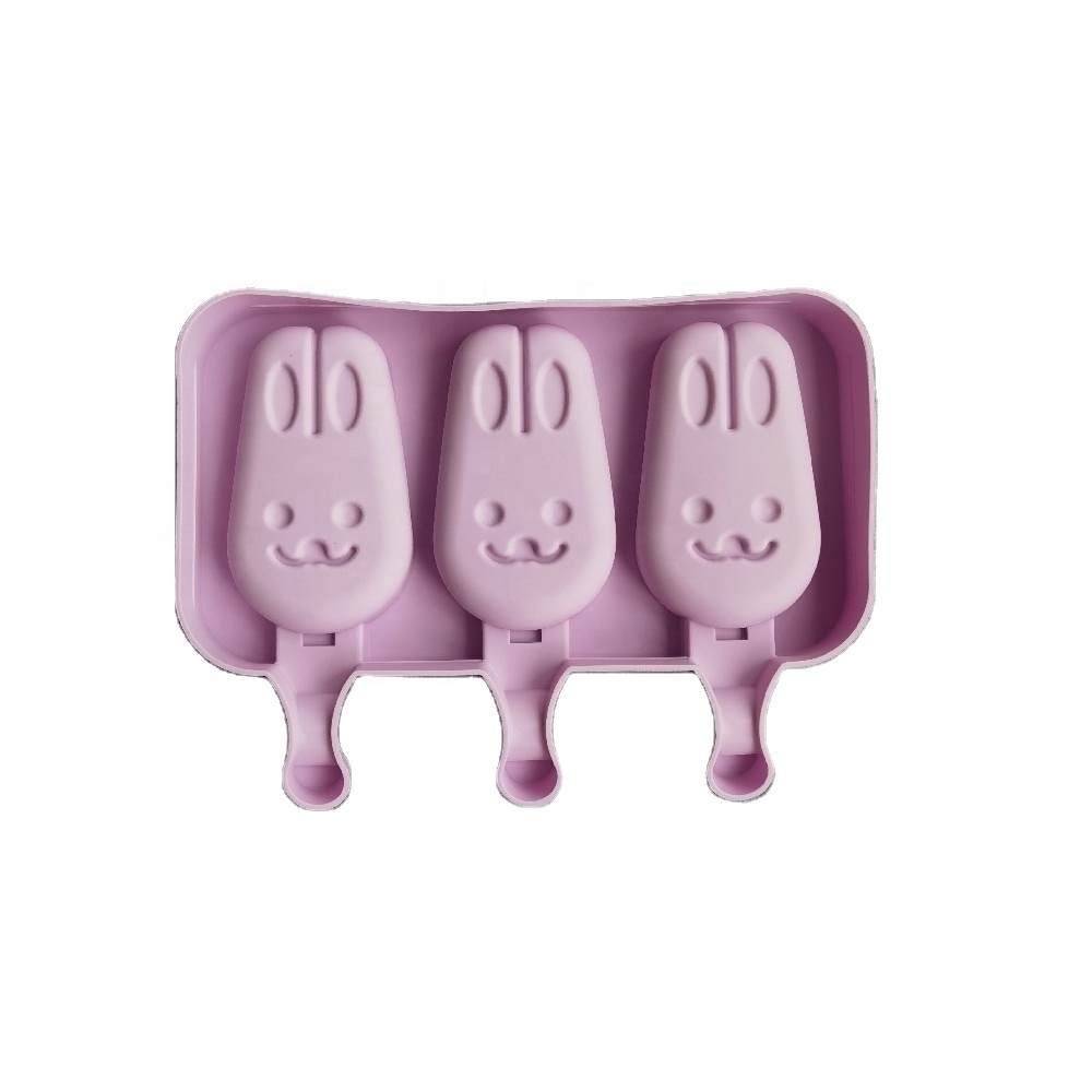 Cartoon Monster rabbit Ice Cream Silicone Mold Bunny Bear Popsicle Ice Cube Tray Mold Cheese Gift Kitchen Accessories