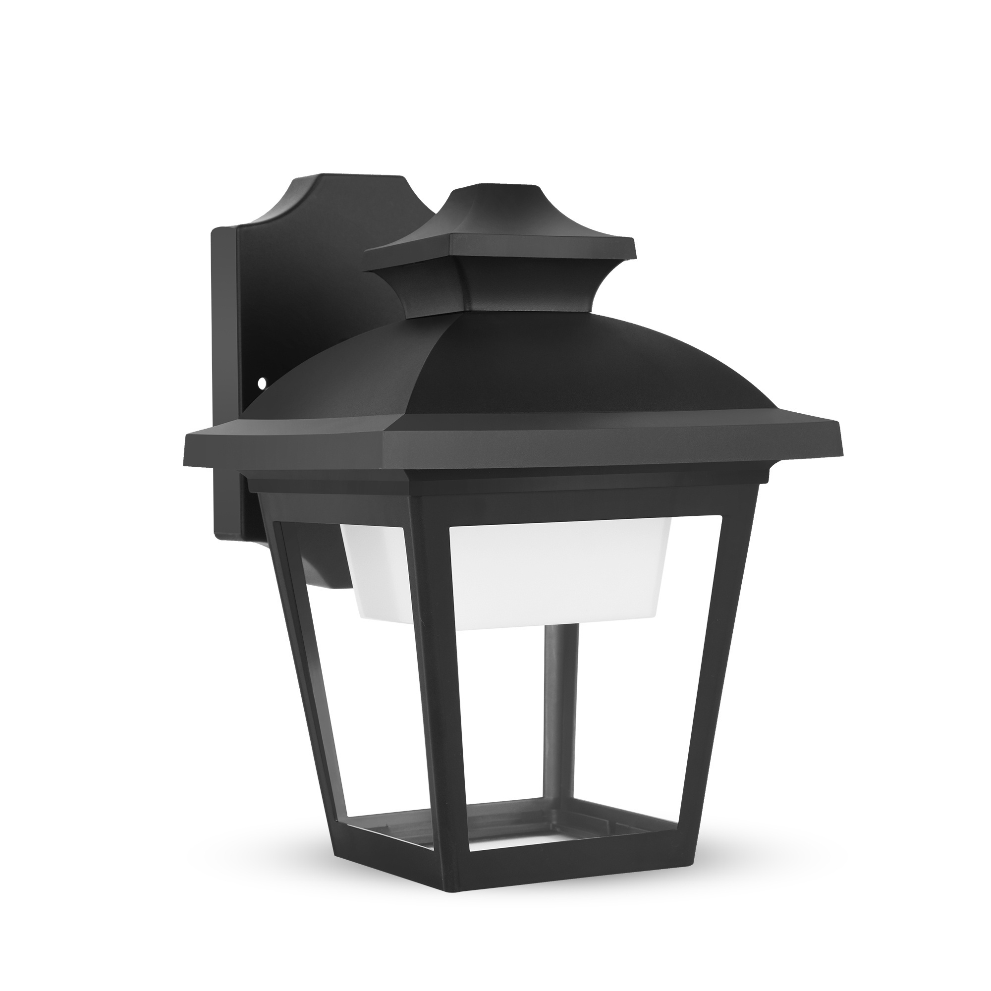 P746-LED IP44 black outdoor wall mount lantern Lighting PC Porch Backyard Garden Exterior led lantern Wall Lamp