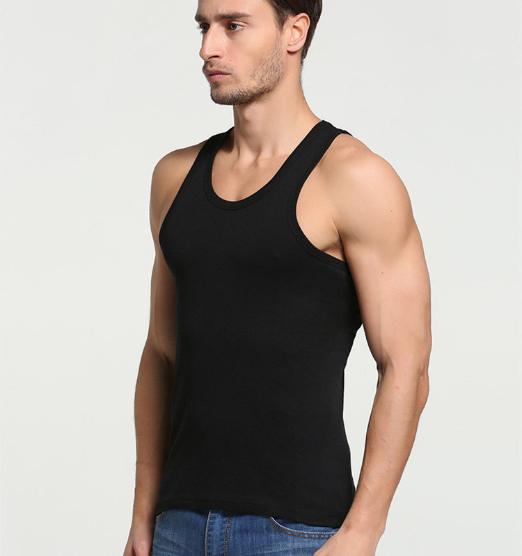 White Ribbed Tank Top Men Fitness Clothing Sport Gym Vest For Men Stringer Tank Top