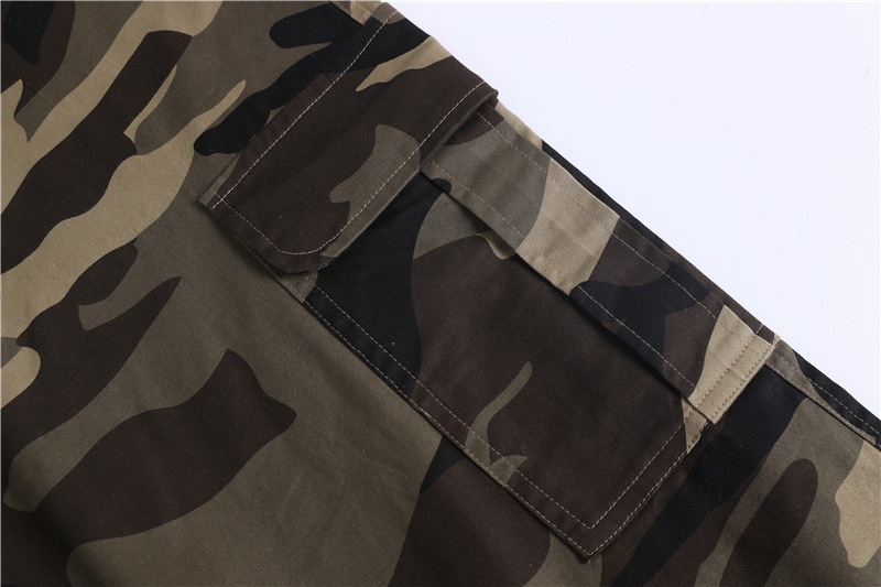 Men casual loose camo pants fashion outdoor camouflage working pants mid waist pocket pants