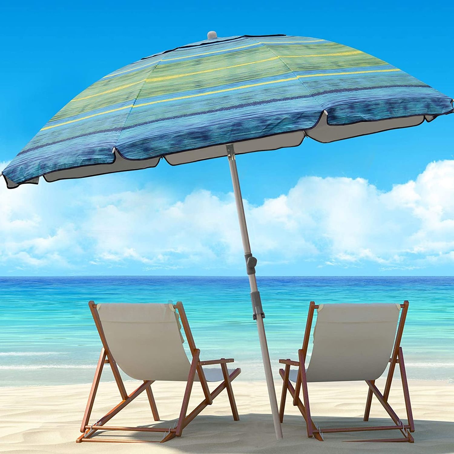 2021 Top quality outdoor huge Sun protection Polyester Advertising beach umbrella