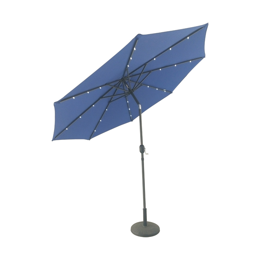 Acrylic Olefin Solution-dyed Polyester Commercial Patio Hotel Outdoor Umbrella Solar With Led Lights