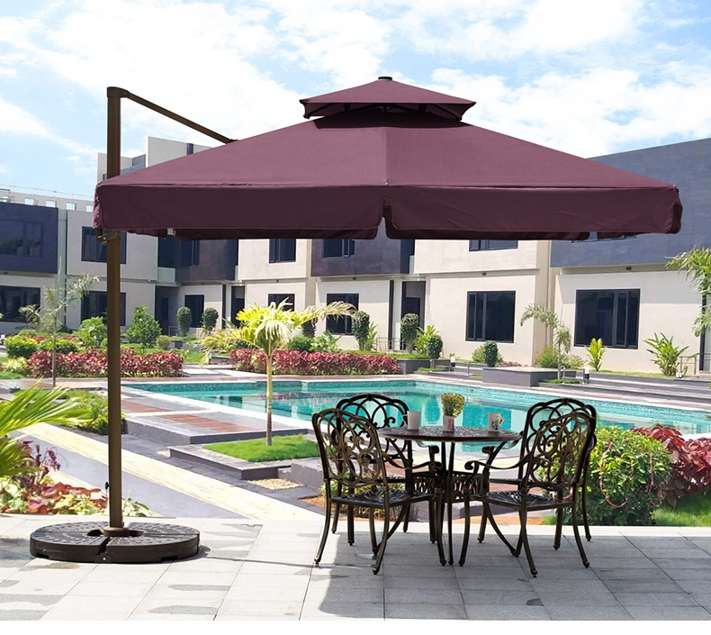 Dia.3.5M Round Pool Latge Commercial Luxury Outdoor Cantilever Permanent Umbrellas