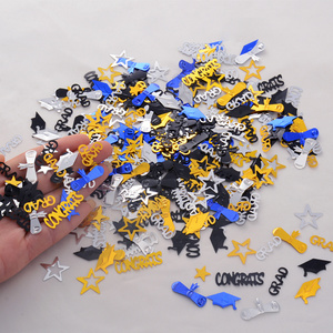 Graduation Confetti PVC Blue Black Gold Silver Congrats Grad Party Decorations Graduation Theme Party Confetti