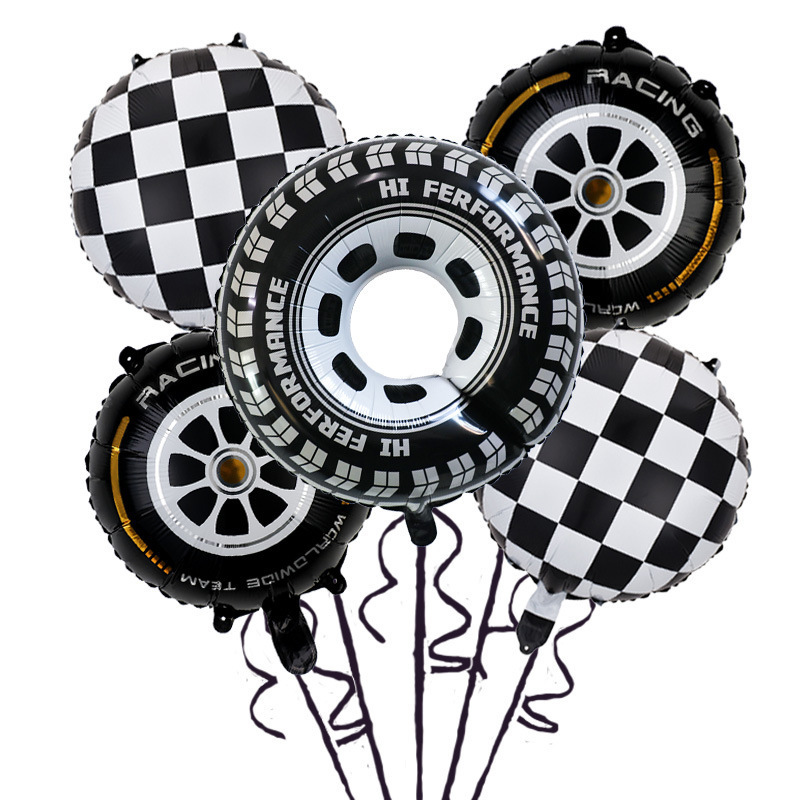 New Style Race Car Balloon Set Racing Car Wheel Ballon Party Supplies Racing Party Decoration Tire Foil Balloons Helium Globos