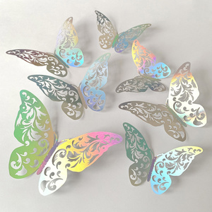 12 Pcs Hollow 3D Butterfly Wall Sticker Butterfly Home Decor Happy Birthday Day Party Decoration 3d Wall Sticker