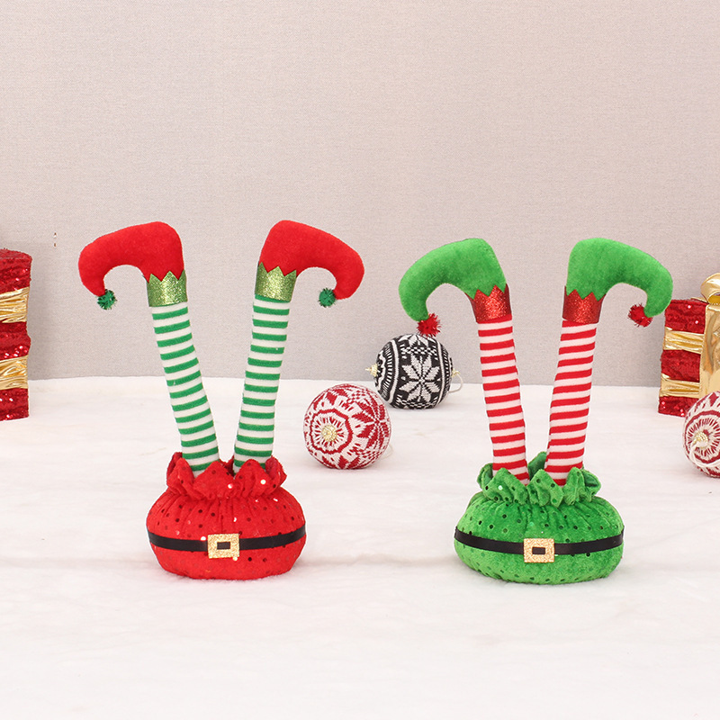 New Arrival Christmas Decoration Supplies Inverted elf legs Decorate Merry Christmas Party Christmas ornaments decoration