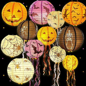 Halloween Pumpkin Paper Lantern Jack o lantern Witch Bat Ghost Festival Props Halloween Decorations Hanging Lantern