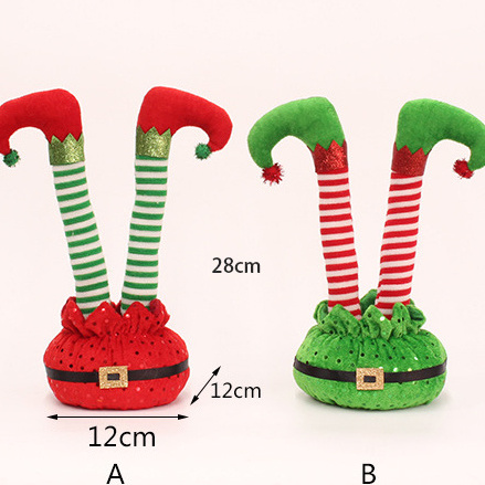 New Arrival Christmas Decoration Supplies Inverted elf legs Decorate Merry Christmas Party Christmas ornaments decoration