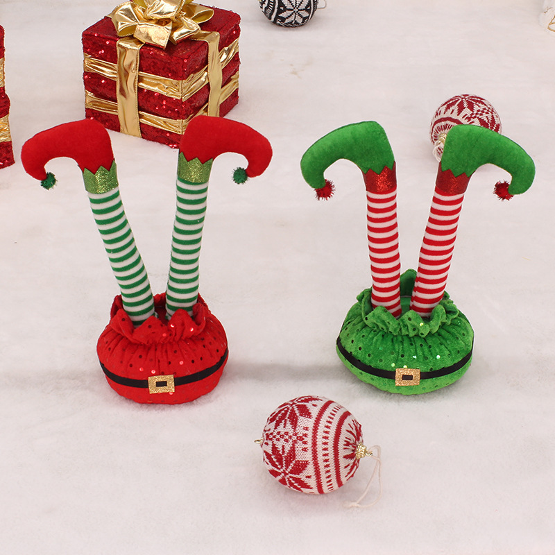 New Arrival Christmas Decoration Supplies Inverted elf legs Decorate Merry Christmas Party Christmas ornaments decoration