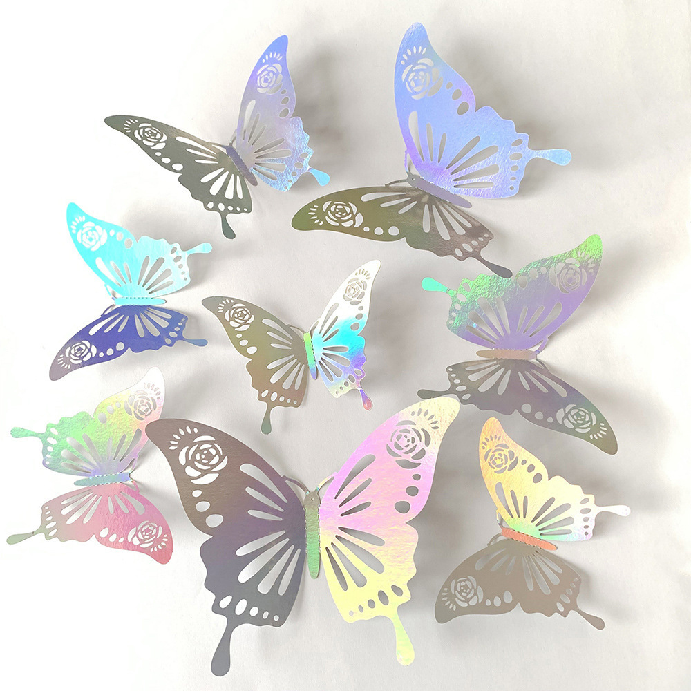 12 Pcs Hollow 3D Butterfly Wall Sticker Butterfly Home Decor Happy Birthday Day Party Decoration 3d Wall Sticker