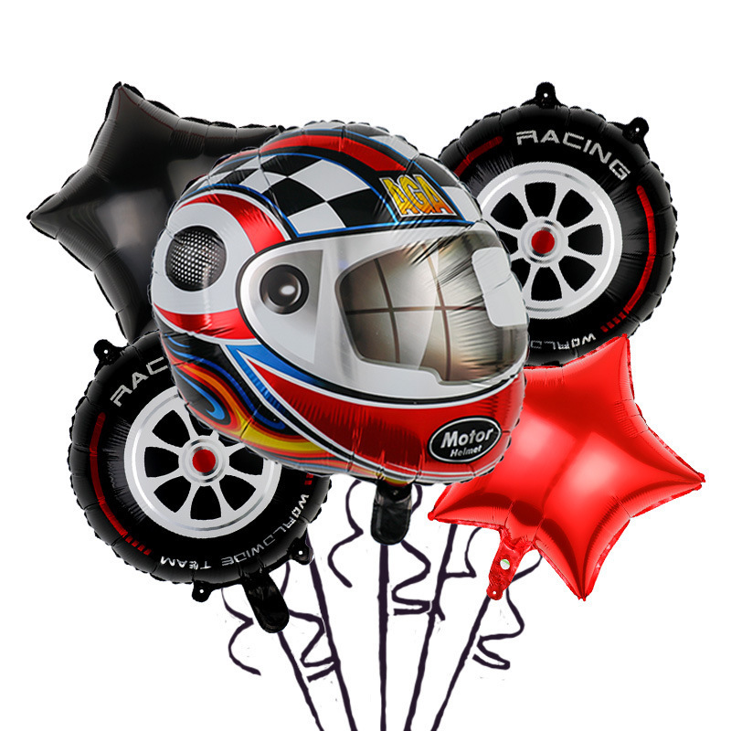 New Style Race Car Balloon Set Racing Car Wheel Ballon Party Supplies Racing Party Decoration Tire Foil Balloons Helium Globos