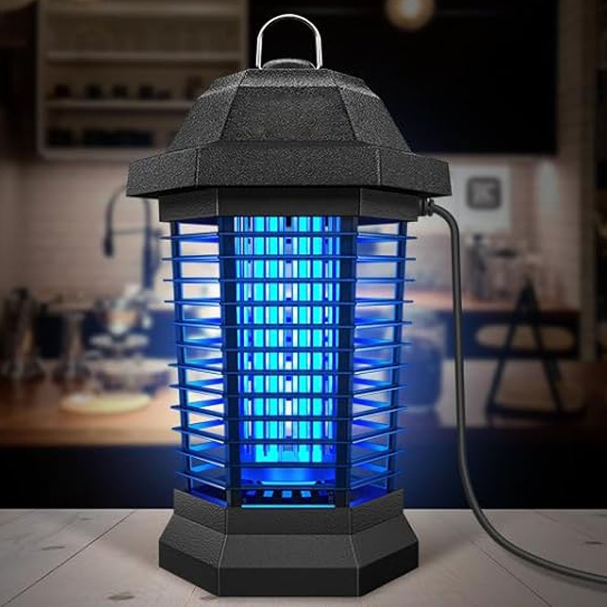 Bug Zapper Outdoor Electric, Mosquito Zapper, Fly Traps, Fly Zapper, Mosquito Killer, 90-130V, ABS Plastic (Black)