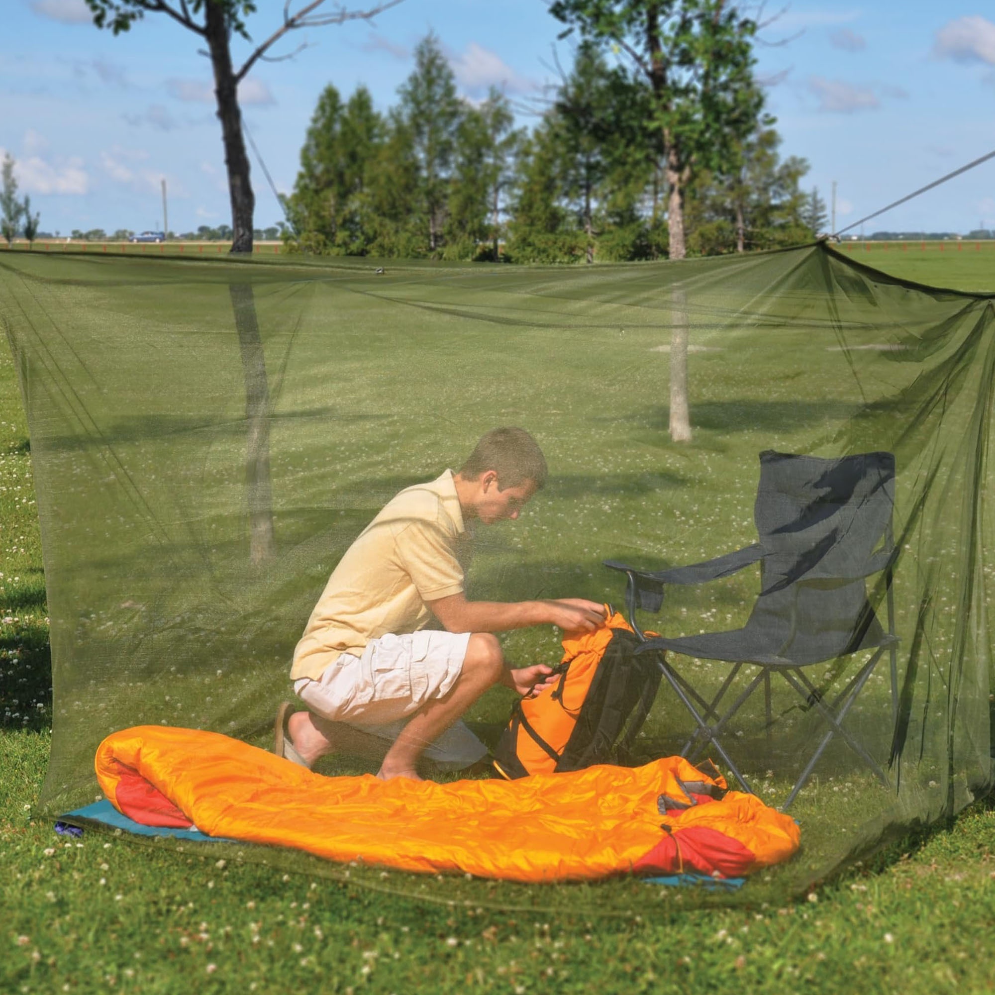 Camp Mosquito Net, Ultra Large Mosquito Net Camping Tent for Camping, Finest Holes Mesh 20, Square Netting Curtain