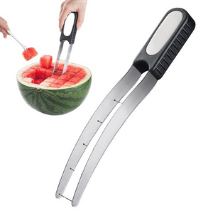 Watermelon Cutter Slicer Stainless Steel Melon Cube Cutter Quickly Safe Watermelon Knife,Fun Fruit Knives Salad Melon Cutter