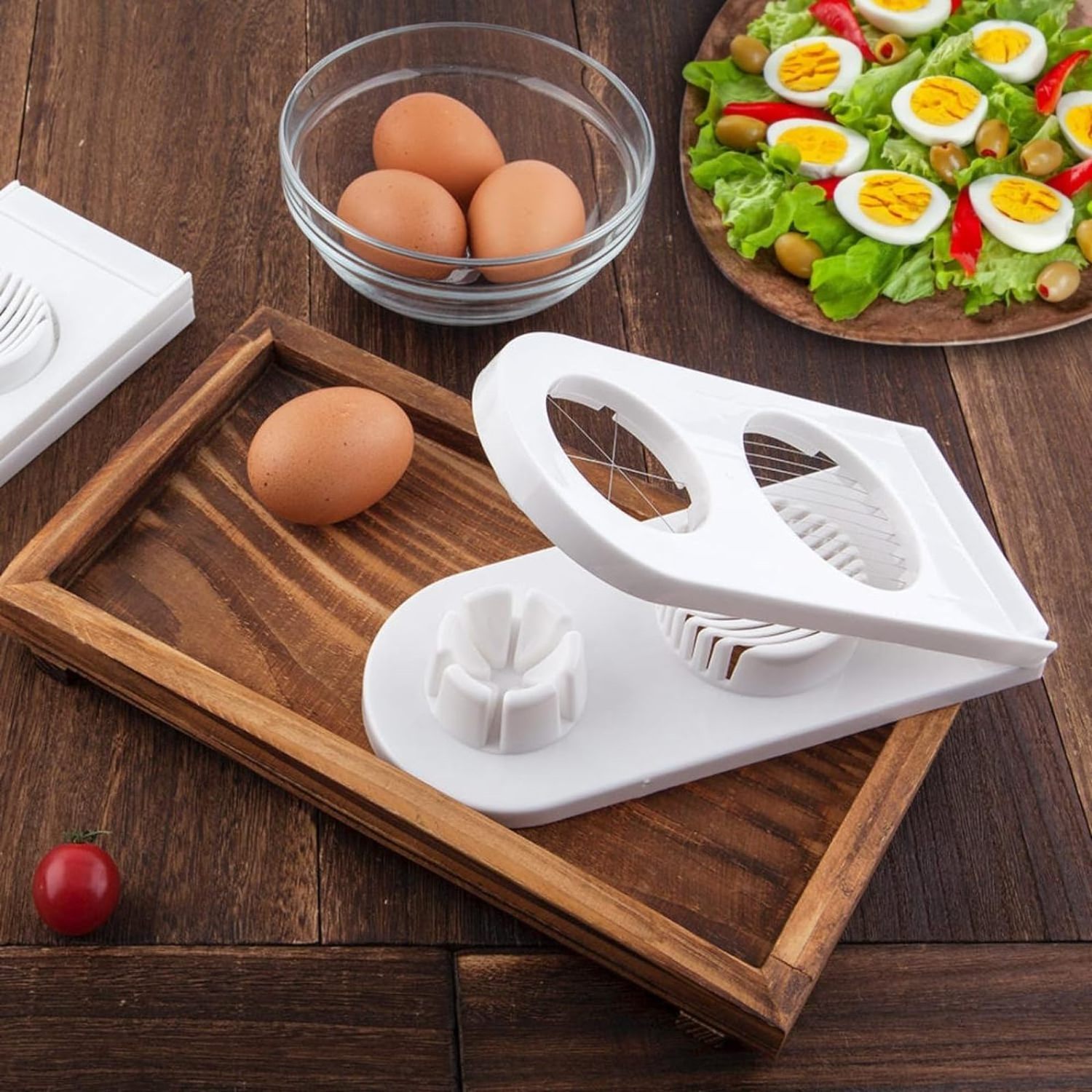 Egg Slicer Multipurpose Egg Chopper - 2 Slice Modes, Stainless Steel Egg Cutter - Kitchen Dicer