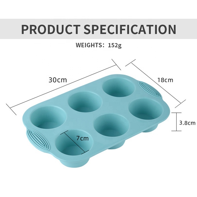 Silicone Mini Muffin Pan With Handles 6 Cups Mini Cupcake Pan, Silicone Muffin Cups For Baking