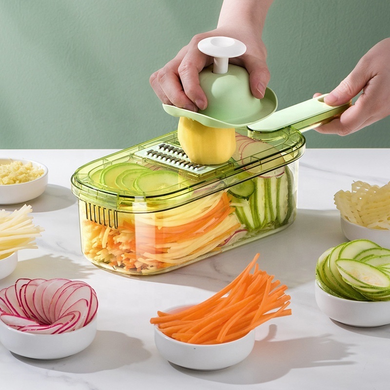 6 in one Multifunctional Vegetable Cutter with Container Peeler Potato Kitchen Vegetable Chopper Slicer Dicer Carrot Chopper