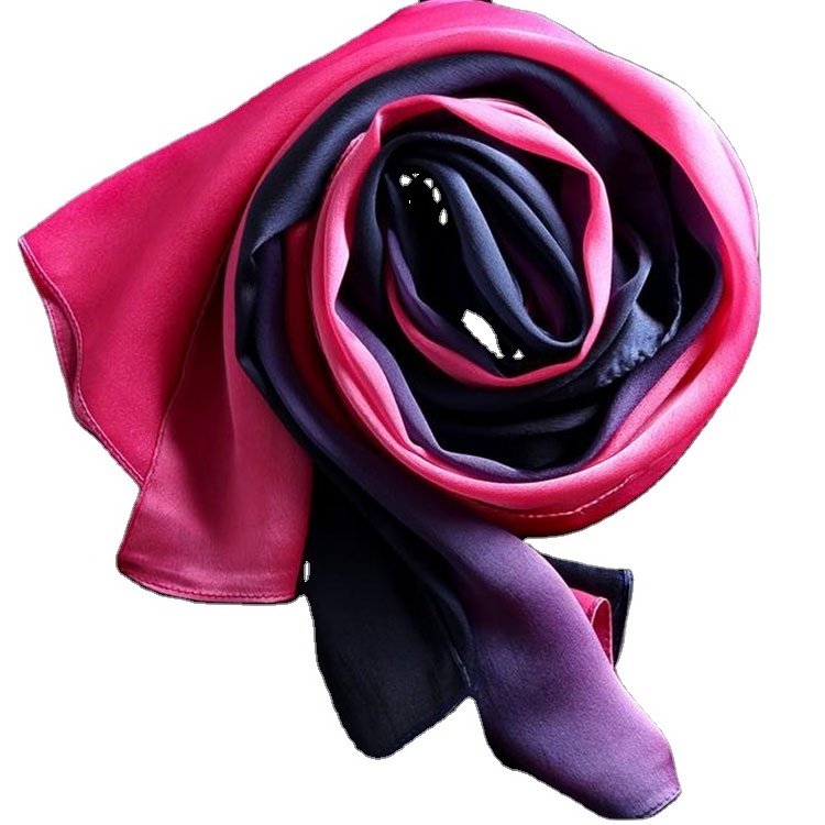 Manufacturer design digital  stylish long scarves square polyester silk satin head scarf for women