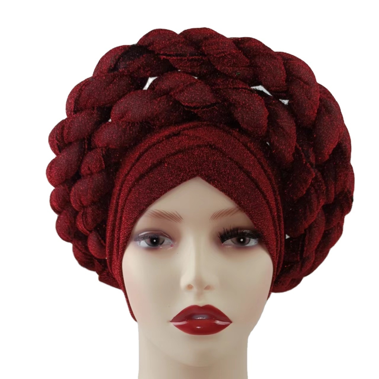 Nigerian African Style Gele Head Wraps Gele Head Tie  Aso oke Auto Gele Ready to Wear Auto Turban Wedding Party