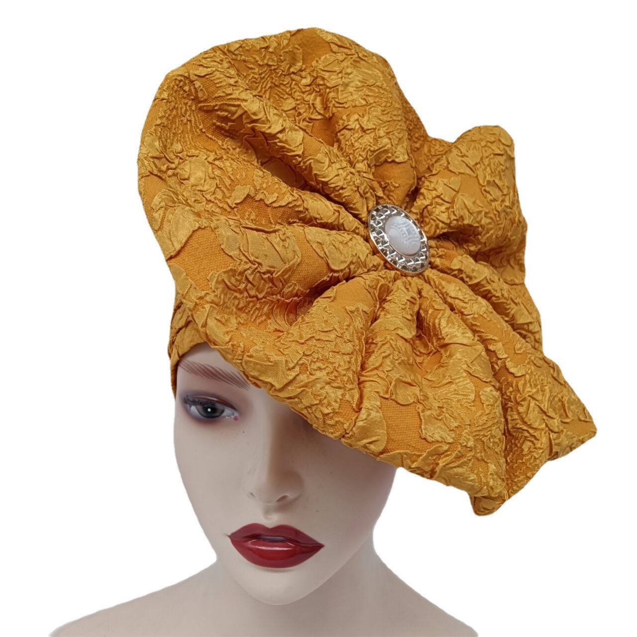 African Nigerian Fashion Elegant Headtie Head Gele Big Flower Muslim Turban Hat For Women