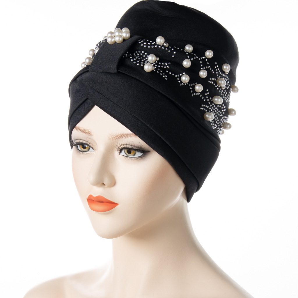 New Design Latest African Nigerian Aso Oke Gele Headtie Space Layer Fabric Muslim Woman Hijab Turban Hat with Rhinestone