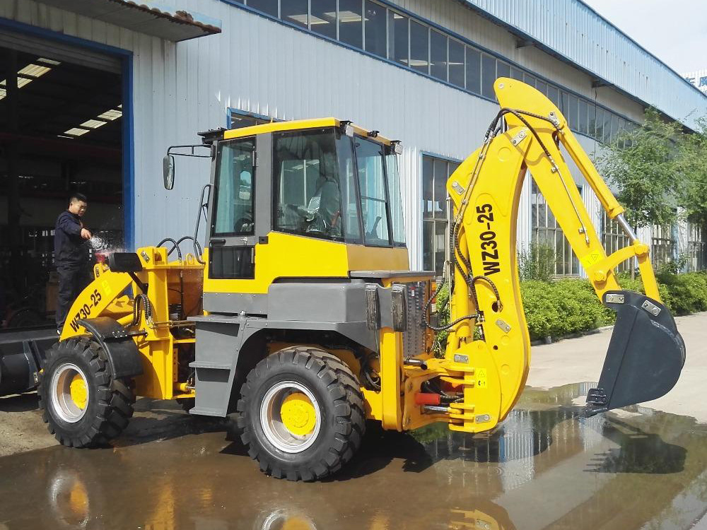 Shanmon 2.5Ton 4WD 388H Backhoe Loader With Different Size Tyres Hot Sale In Russia