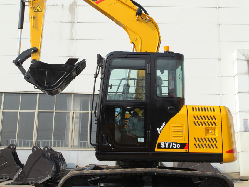 China 6 Ton Full Hydraulic Excavator Excavators SY60C With Side Swing Boom