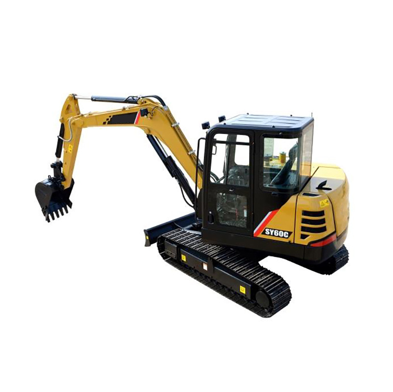 China 6 Ton Full Hydraulic Excavator Excavators SY60C With Side Swing Boom