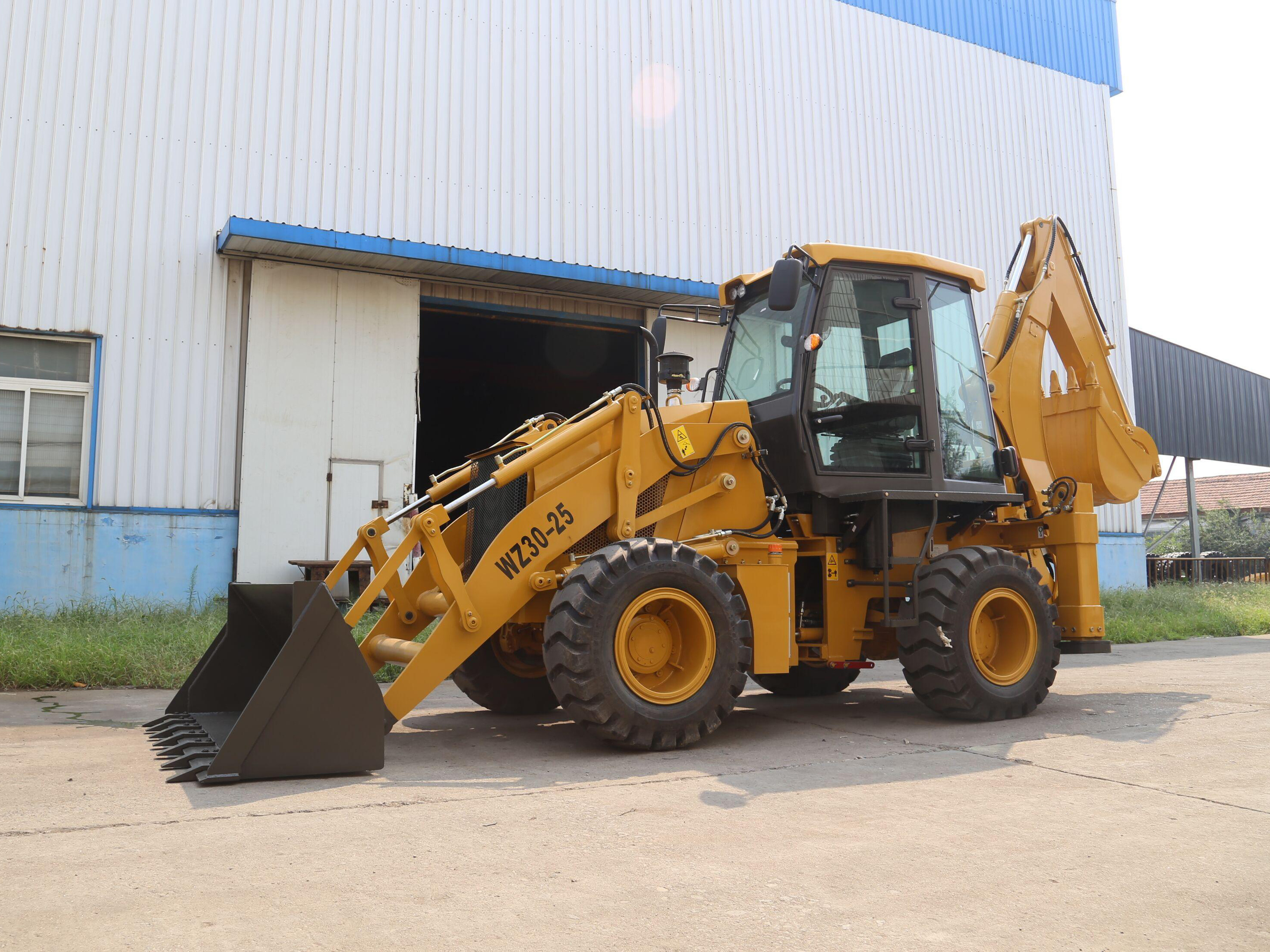 Shanmon 2.5Ton 4WD 388H Backhoe Loader With Different Size Tyres Hot Sale In Russia