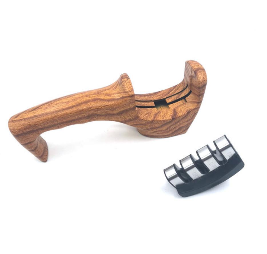 Wood Grain Manual Three-Slot Knife Sharpener Kitchen Tool Accessories Gadgets kitchen knife grinder