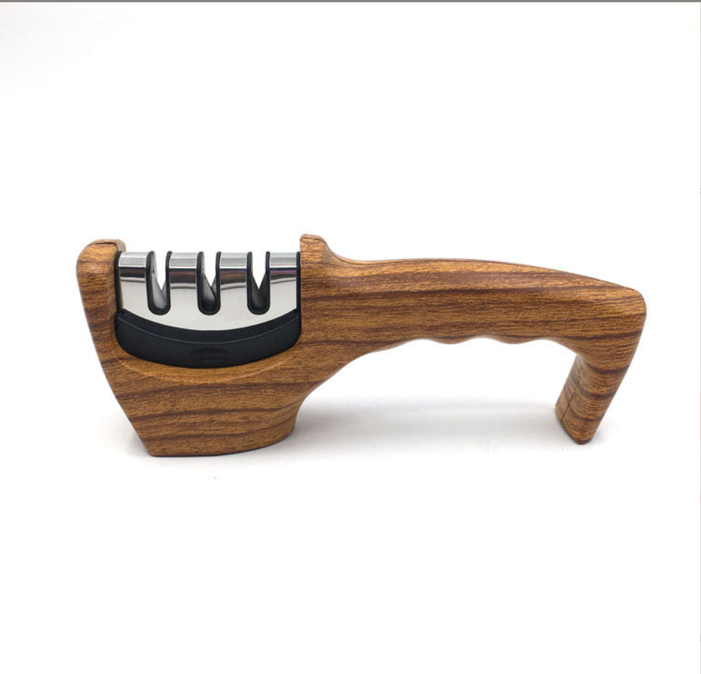 Wood Grain Manual Three-Slot Knife Sharpener Kitchen Tool Accessories Gadgets kitchen knife grinder