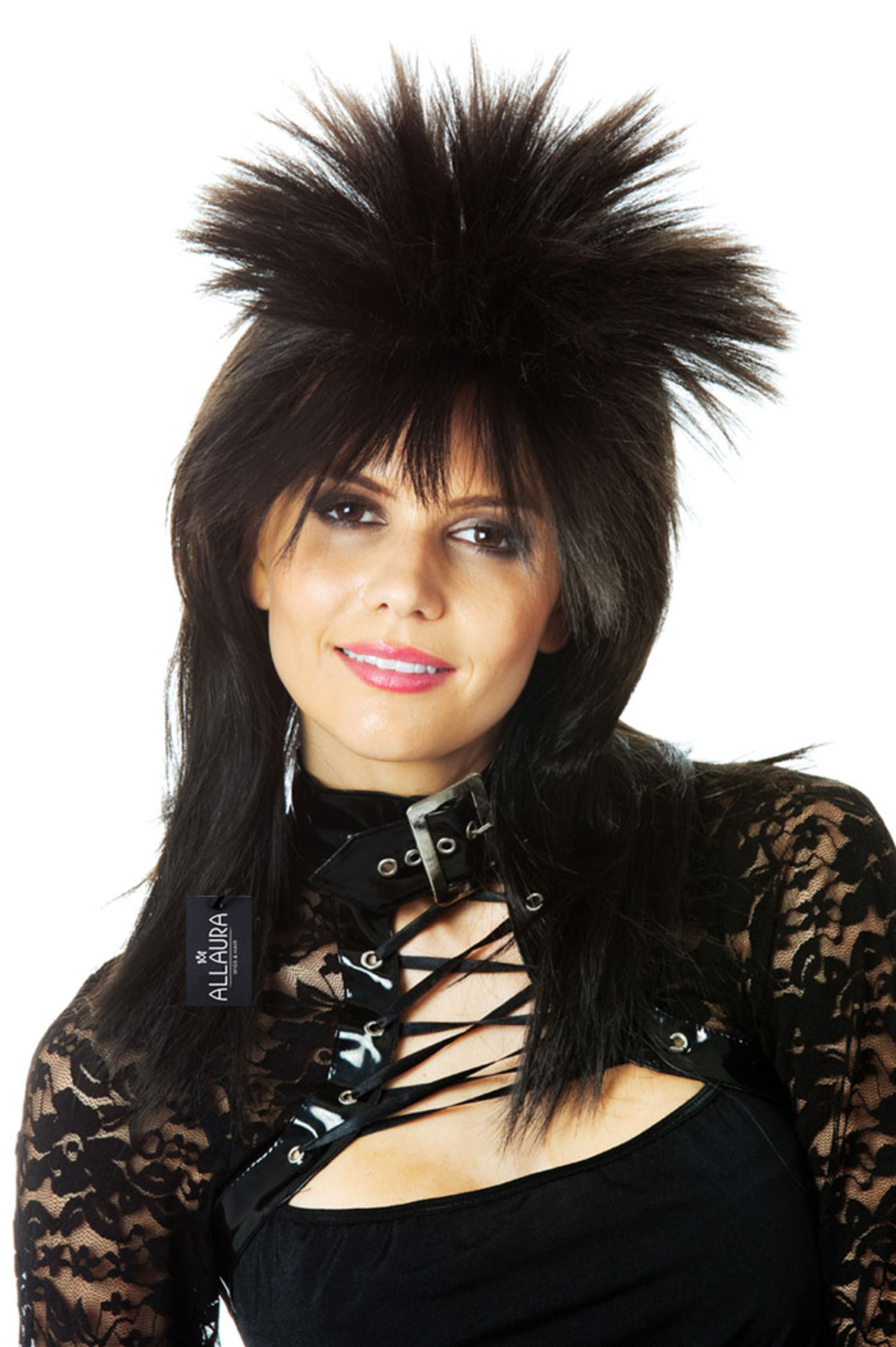 High Quality Black 80'S Spiky Punk Mullet Costume Wig - Unisex