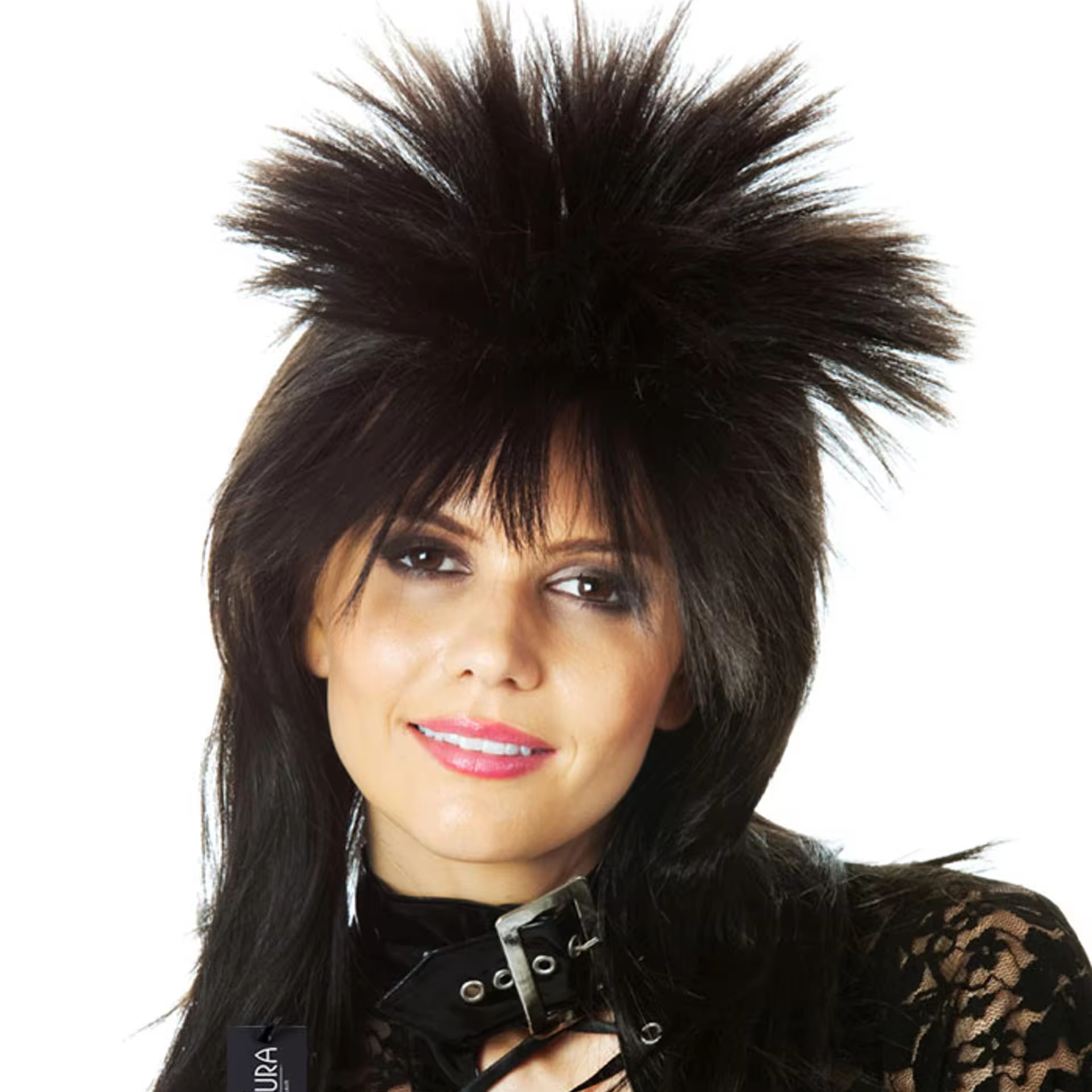 High Quality Black 80'S Spiky Punk Mullet Costume Wig - Unisex