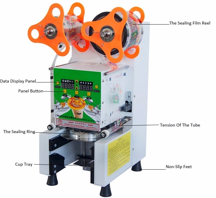 Commercial fully automatic cup plastic sealer min cup sealermachine Electric Bubble Tea Boba Cup Sealer Sealing Machine