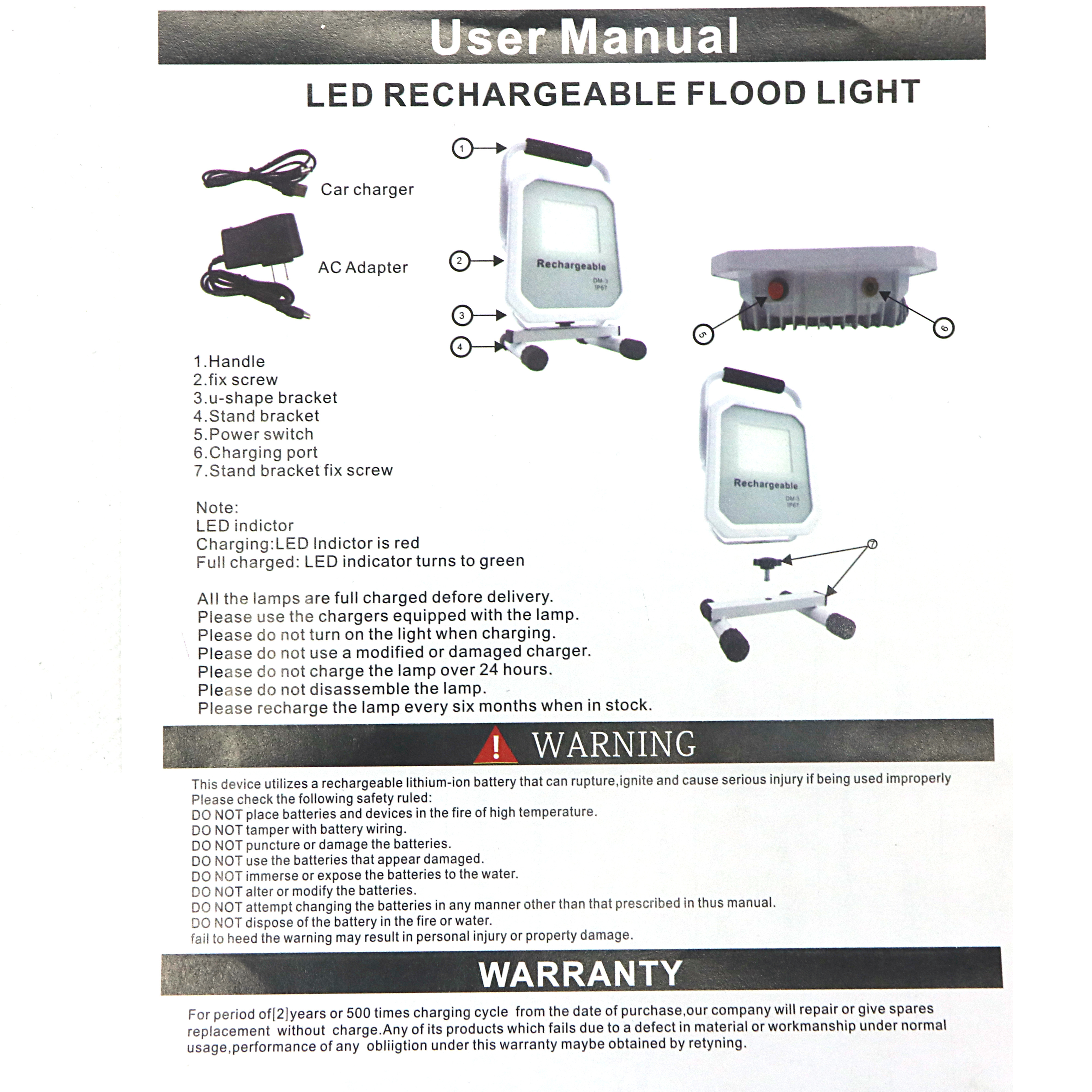 Outdoor Portable Led Flood Light 20W 30W 50W 100W 150W Rechargeable Floodlight Emergency Led Floodlight