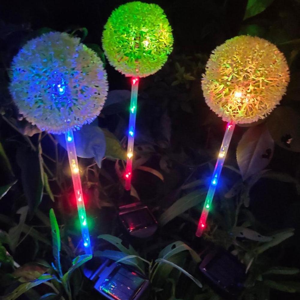 Solar Dandelion Flower Ball Light Garden Landscape Flower Outdoor Garden Lawn Decoration Light