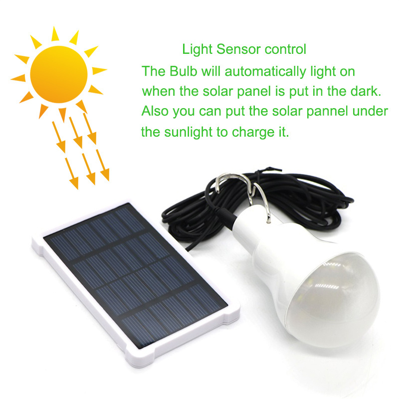 15w 130lm Outdoor Rechargeable Solar Power Led Bulb Portable Energy Lighting