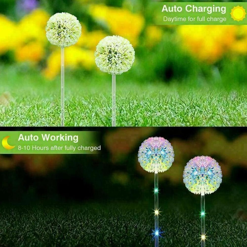 Solar Dandelion Flower Ball Light Garden Landscape Flower Outdoor Garden Lawn Decoration Light