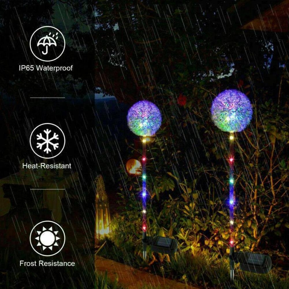 Solar Dandelion Flower Ball Light Garden Landscape Flower Outdoor Garden Lawn Decoration Light