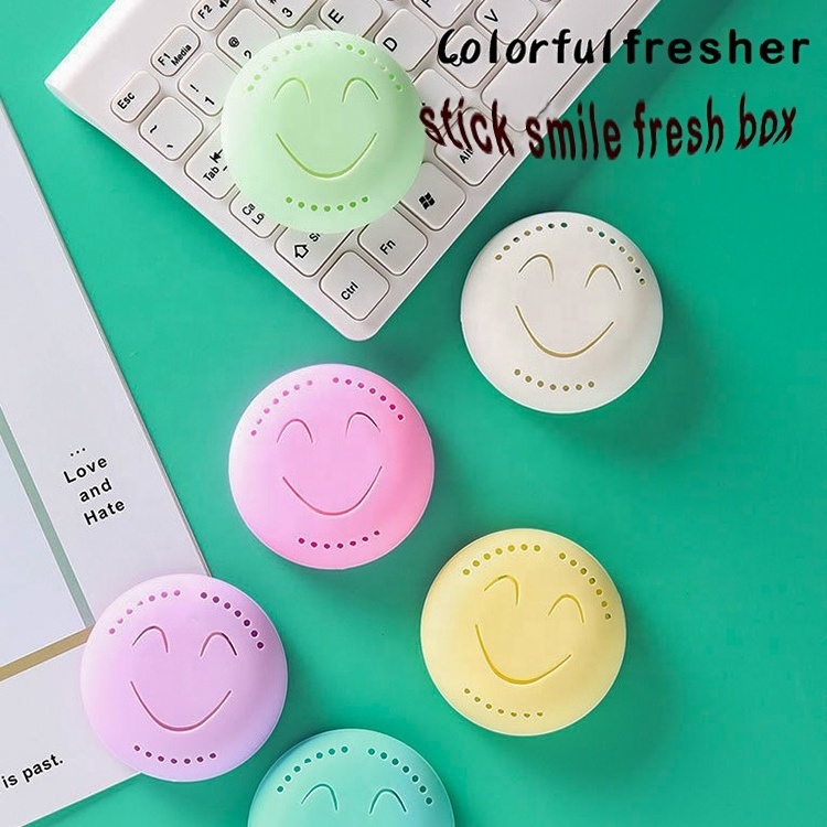 Paste smiley face box wardrobe freshener toilet shoe cabinet deodorant solid incense box air aromatherapy to remove odor