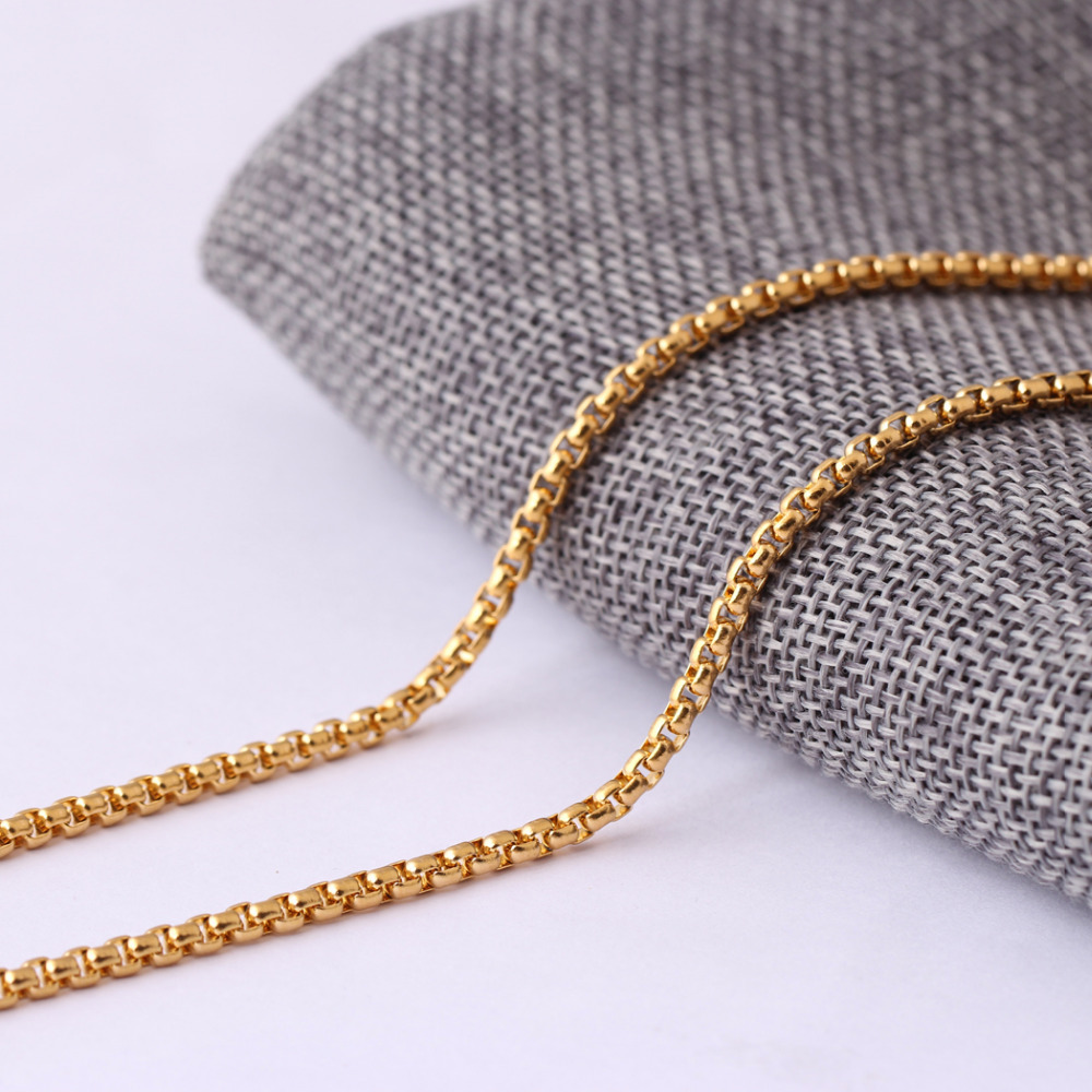 50cm/ 55cm/ 60cm 18K Gold Plated Stainless Steel Chain Men Necklace Jewelry Chain